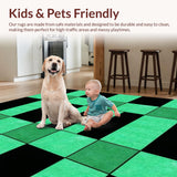 Artistic Distorted Checkerboard Visual Appeal(Green)