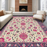 Ultra Soft Area Rug, Non Slip, Stain Resistant, Washable Area Rugs for Living Room, Bedroom, Vibrant Floral Paisley Motif(Beige)