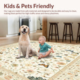 Ultra Soft Area Rug, Non Slip, Stain Resistant, Washable Area Rugs for Living Room, Bedroom, Cute Butterfly Boho Bathroom(Ivory)