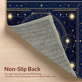 Ultra Soft Area Rug, Non Slip, Stain Resistant, Washable Area Rugs for Living Room, Bedroom, Artistic Cosmic Ethnic Composition(Blue)