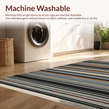 Ultra Soft Area Rug, Non Slip, Stain Resistant, Washable Area Rugs for Living Room, Bedroom, Elegant Geometric Contrast Design(Black)