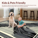 Ultra Soft Area Rug, Non Slip, Stain Resistant, Washable Area Rugs for Living Room, Bedroom, Wildlife Inspired Monochrome Aesthetic(Beige)