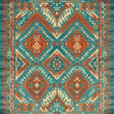 Ultra Soft Area Rug, Non Slip, Stain Resistant, Washable Area Rugs for Living Room, Bedroom, Eclectic Ethnic Geometric Tapestry(Orange)