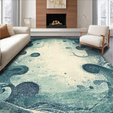 Ultra Soft Area Rug, Non Slip, Stain Resistant, Washable Area Rugs for Living Room, Bedroom, Marine Life Inspired Rug With Elegant Tentacle Swirl Pattern For Decor(Blue)