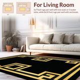 Retro Black Gold Geometric Elegance(Black)