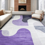 Ultra Soft Area Rug, Non Slip, Stain Resistant, Washable Area Rugs for Living Room, Bedroom, Sophisticated Symmetrical Artistry(Purple)