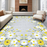 Ultra Soft Area Rug, Non Slip, Stain Resistant, Washable Area Rugs for Living Room, Bedroom, Whimsical Light Gray Petals(Gray)