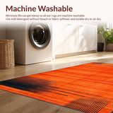 Ultra Soft Area Rug, Non Slip, Stain Resistant, Washable Area Rugs for Living Room, Bedroom, Striking 3D Distorted Illusion(Orange)