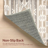 Ultra Soft Area Rug, Non Slip, Stain Resistant, Washable Area Rugs for Living Room, Bedroom, Boho Chic Abstract Beige and Gray with a Southwestern Twist(Gray)