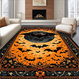 Ultra Soft Area Rug, Non Slip, Stain Resistant, Washable Area Rugs for Living Room, Bedroom, Chic Dark Floral Accent Piece(Black)