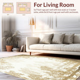 Ultra Soft Area Rug, Non Slip, Stain Resistant, Washable Area Rugs for Living Room, Bedroom, Enchanted Forest Area With Beige Foliage For Neutral Spaces(Beige)