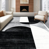 Ultra Soft Area Rug, Non Slip, Stain Resistant, Washable Area Rugs for Living Room, Bedroom, Dynamic Silver Lattice Arrangement(Black)