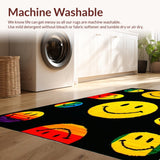 Ultra Soft Area Rug, Non Slip, Stain Resistant, Washable Area Rugs for Living Room, Bedroom, Charming Educational Playful Motif(Yellow)