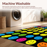 Ultra Soft Area Rug, Non Slip, Stain Resistant, Washable Area Rugs for Living Room, Bedroom, Joyful Contemporary Smiley Art(Yellow)