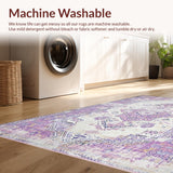 Ultra Soft Area Rug, Non Slip, Stain Resistant, Washable Area Rugs for Living Room, Bedroom, Chic Pastel Geometric Design(Purple)