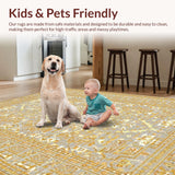 Ultra Soft Area Rug, Non Slip, Stain Resistant, Washable Area Rugs for Living Room, Bedroom, Rustic Soft Cream Tones(Gray)