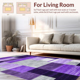 Ultra Soft Area Rug, Non Slip, Stain Resistant, Washable Area Rugs for Living Room, Bedroom, Modern Vibrant Abstract Design(Purple)
