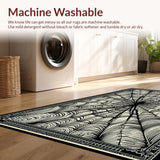 Ultra Soft Area Rug, Non Slip, Stain Resistant, Washable Area Rugs for Living Room, Bedroom, Mysterious Abstract Dark Decor(Black)