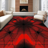 Ultra Soft Area Rug, Non Slip, Stain Resistant, Washable Area Rugs for Living Room, Bedroom, Rustic Red Spider Web Aesthetic(Red)