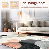 Ultra Soft Area Rug, Non Slip, Stain Resistant, Washable Area Rugs for Living Room, Bedroom, Artistic Fluid Shaggy Composition(Gray)