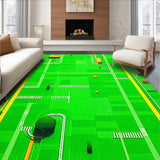 Ultra Soft Area Rug, Non Slip, Stain Resistant, Washable Area Rugs for Living Room, Bedroom, Interactive Cityscape Adventure Design(Green)