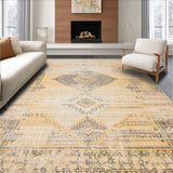 Ultra Soft Area Rug, Non Slip, Stain Resistant, Washable Area Rugs for Living Room, Bedroom, Large Beige Area with a Boho Chic Distressed Design and Earthy Hues(Beige)