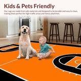 Ultra Soft Area Rug, Non Slip, Stain Resistant, Washable Area Rugs for Living Room, Bedroom, Artistic Circular Athletic Vibe(Orange)