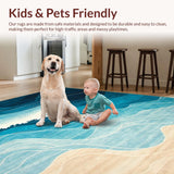 Ultra Soft Area Rug, Non Slip, Stain Resistant, Washable Area Rugs for Living Room, Bedroom, Serene Oceanic Abstract Design(Blue)