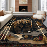Ultra Soft Area Rug, Non Slip, Stain Resistant, Washable Area Rugs for Living Room, Bedroom, Cute Animal Companions for Play(Black)