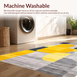 Ultra Soft Area Rug, Non Slip, Stain Resistant, Washable Area Rugs for Living Room, Bedroom, Striking Bold Color Contrast Art(Yellow)