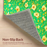 Ultra Soft Area Rug, Non Slip, Stain Resistant, Washable Area Rugs for Living Room, Bedroom, Lively Nature-Inspired Modern Look(Green)
