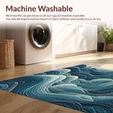 Ultra Soft Area Rug, Non Slip, Stain Resistant, Washable Area Rugs for Living Room, Bedroom, Coastal Sea Monster Tentacle Carpet(Blue)