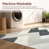 Ultra Soft Area Rug, Non Slip, Stain Resistant, Washable Area Rugs for Living Room, Bedroom, Sleek Abstract Gray Tones Design(Black)