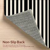 Ultra Soft Area Rug, Non Slip, Stain Resistant, Washable Area Rugs for Living Room, Bedroom, Modern Striped Entryway Black And Beige Porch Decor(Black)