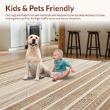 Ultra Soft Area Rug, Non Slip, Stain Resistant, Washable Area Rugs for Living Room, Bedroom, Natural Fibers Cozy Vibe(Beige)