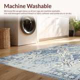 Ivory Distressed Medallion(Blue)