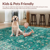 Ultra Soft Area Rug, Non Slip, Stain Resistant, Washable Area Rugs for Living Room, Bedroom, Light Blue Aesthetic Revival(Green)