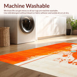 Ultra Soft Area Rug, Non Slip, Stain Resistant, Washable Area Rugs for Living Room, Bedroom, Bold Teal and Orange Geometric Fusion(Orange)