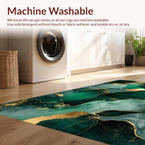 Ultra Soft Area Rug, Non Slip, Stain Resistant, Washable Area Rugs for Living Room, Bedroom, Contemporary Wavy Pattern Aesthetic(Green)