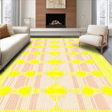 Ultra Soft Area Rug, Non Slip, Stain Resistant, Washable Area Rugs for Living Room, Bedroom, Artful Light Yellow Dreamscape(Yellow)