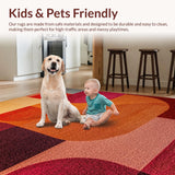 Ultra Soft Area Rug, Non Slip, Stain Resistant, Washable Area Rugs for Living Room, Bedroom, Rust Red Modern Abstract Living Room Rug(Red)