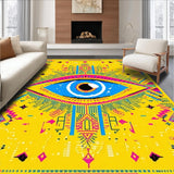 Ultra Soft Area Rug, Non Slip, Stain Resistant, Washable Area Rugs for Living Room, Bedroom, Contemporary Vibrant Folk Art(Yellow)