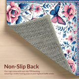 Ultra Soft Area Rug, Non Slip, Stain Resistant, Washable Area Rugs for Living Room, Bedroom, Serene Colorful Nature Design(Pink)