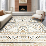 Ultra Soft Area Rug, Non Slip, Stain Resistant, Washable Area Rugs for Living Room, Bedroom, Rustic Off-White Charm with Tassels(Beige)