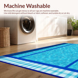 Ultra Soft Area Rug, Non Slip, Stain Resistant, Washable Area Rugs for Living Room, Bedroom, Vibrant Coastal Poolside Aesthetic(Blue)