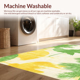 Ultra Soft Area Rug, Non Slip, Stain Resistant, Washable Area Rugs for Living Room, Bedroom, Tropical Surfboard Inspired Rug Vibrant Palms Wave Pattern Sea Breeze Print(Yellow)