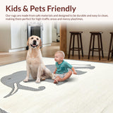 Ultra Soft Area Rug, Non Slip, Stain Resistant, Washable Area Rugs for Living Room, Bedroom, Luxurious Neutral Tones with Animal Elements(Beige)