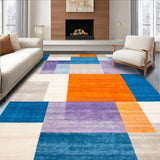 Ultra Soft Area Rug, Non Slip, Stain Resistant, Washable Area Rugs for Living Room, Bedroom, Modern Abstract Color Block Area with Artistic Flair(Blue)