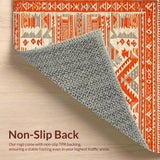 Ultra Soft Area Rug, Non Slip, Stain Resistant, Washable Area Rugs for Living Room, Bedroom, Artistic Southwestern Textured Design(Orange)