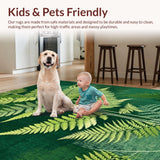 Ultra Soft Area Rug, Non Slip, Stain Resistant, Washable Area Rugs for Living Room, Bedroom, Rustic Textured Nature Theme(Green)